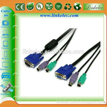 New 10 Ft 3-in-1 Male/Male PS/2 KVM Cable, Keyboard VGA Mouse cable